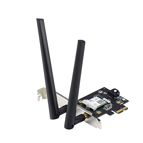 ASUS PCE-AX3000 WiFi 6 Adapter with 2 External Antennas. Supporting 160MHz, Bluetooth 5.0, WPA3 Network Security, OFDMA and MU-MIMO, Support Windows11, 10 (64bits) Only