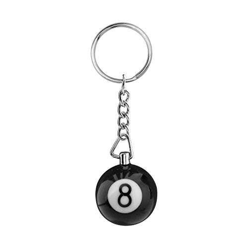 POTIY Billiards Ball Keyring Pool Player Gift Pool Ball Lucky 8 Ball Charm Keychain Gift for Billiards Lover (Keychain)