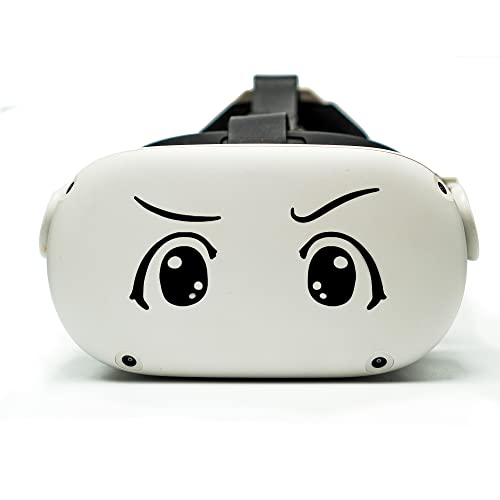 CloudCave Anime Stickers - Vinyl Transfer Anime Eye Decals for Oculus Quest 2 Headset, Playstation VR 2, or Other VR Headsets w/White Background - Removable Decal for Laptop, Car, Wall & More