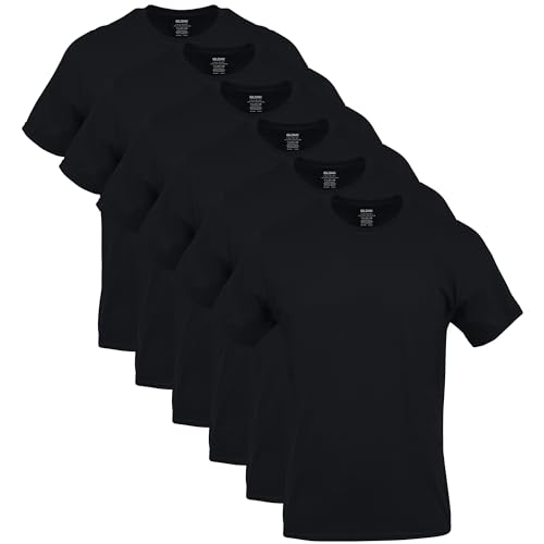 Gildan Men's Crew T-Shirts, Multipack, Style G1100, Black (6-Pack), X-Large