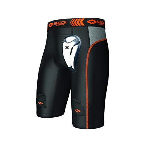Boy's Compression Hockey Short w/BioFlex Cup Black L