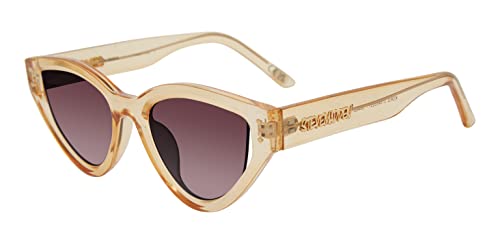 Steve Madden Women's Female Sunglasses Style Koko Cat Eye, Crystal Tan/Smoke Gradient, 52mm, 22mm