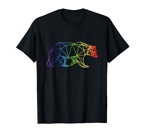 Geometric Bear LGBT Shirt Rainbow Flag Tee Gay Pride T-Shirt