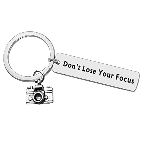 Photographer Gift Camera Lovers Keychain Don't Lose Your Focus Keyring Christmas Graduation Birthday Gifts for Photography Inspirational Gift for Photo Lovers Photo Club Gift Camera Encouragement Gift