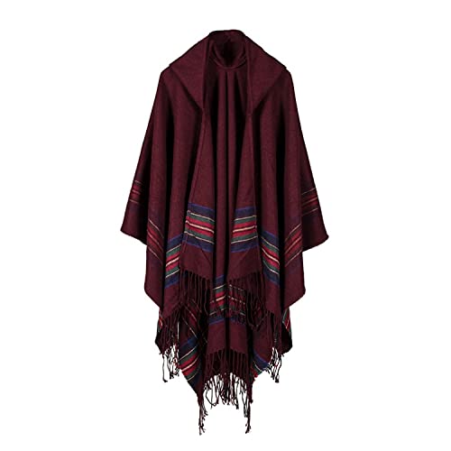 Bakerdani Poncho Capes with Hood Pashmina Cardigans Blanket Shawls with Tassels