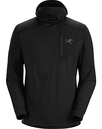 Arc'teryx Rho LT Hoody Men's | Lightweight Base Layer Hoody | Black, Large
