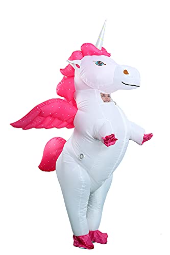 GOPRIME Winged Unicorn Costume,Adult Size (White)