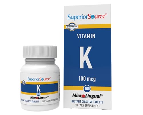 Superior Source Vitamin K1 Multivitamins, 100 mcg,Tablet, 100 Count