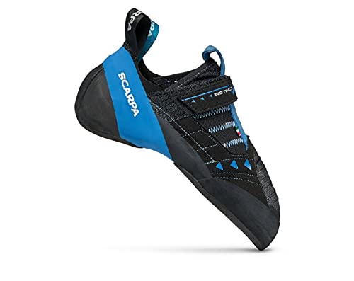 SCARPA Instinct VSR Rock Climbing Shoes for Sport Climbing and Bouldering - Black/Azure - 10-10.5