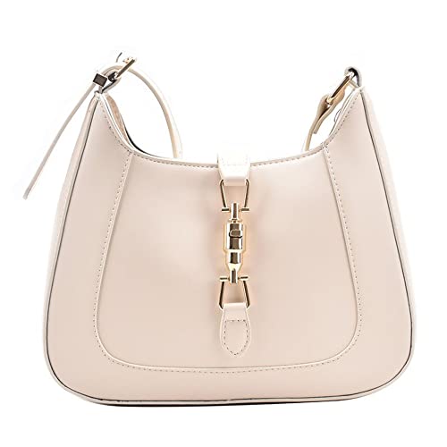 CARZA Shoulder Bag Purse for Women, Handbag Crossbody Bag Underarm PU Leather Wallet Tote, White