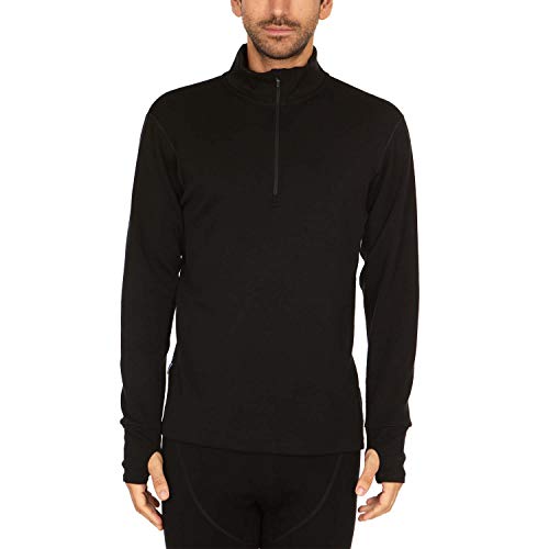 Minus33 100% Merino Wool Kobuk Expedition 1/4 Zip Black Large