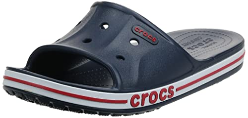 Crocs Unisex Bayaband Slides | Slide Sandals, Navy/Pepper, 5 Men/7 Women