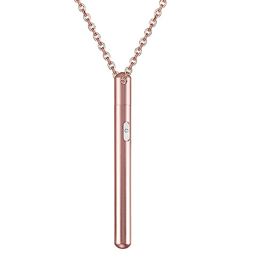 LIKEYO Long Gold Plated Initial Necklaces for Women Sexy Personalized Bar Necklaces, Rechargeable 2-In-1 Necklace Gifts for Wife, Date Night Ideas