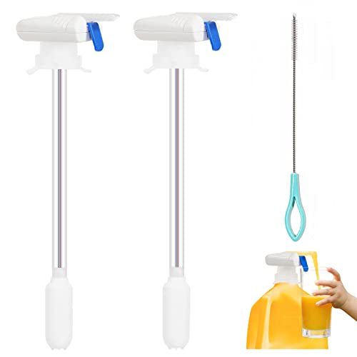 Wanjo 2Pack Automatic Drink Dispenser,Hands-Free Beverage Juice Water Dispenser for Fridge,Easy Electric Milk Jug Dispenser,Perfect for Parties Home Kitchen(Only Authorize WJhomely Seller)