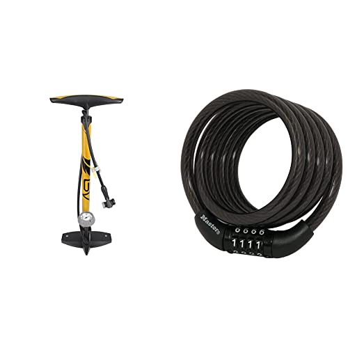 BV Bike Pump + Master Lock Bike Lock Cable Bundle