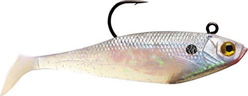 Tsunami Holographic 5' Swim Shad Soft Bait-Pearl/Spot