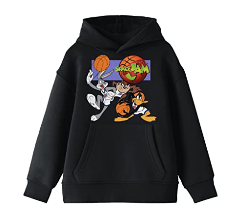 Space Jam Bugs Taz and Daffy Basketball Match Boy's Royal Blue Sweatshirt-Large