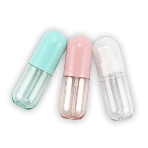3 Pcs 1.5oz/40ml Fine Mist Spray Bottle for Travel and Home, Empty Mini Portable Cosmetic Atomizer, Small Refillable Liquid Containers for Alcohol, Hand Sanitizer, Perfume (3 Colors Pack)