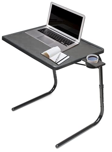 Table Mate II Folding TV Tray Table and Cup Holder with 6 Height and 3 Angle Adjustments the Original TV Tray (Black)