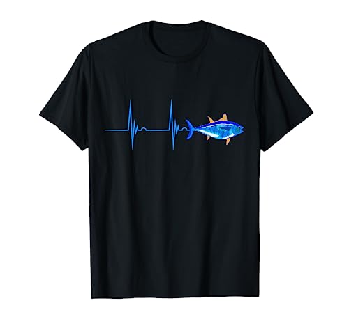 Bluefin Tuna Heartbeat EKG Pulseline Deep Sea Fishing TShirt