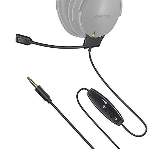 FULAIM Boom Microphone Cable Compatible with Bose QuietComfort 35 (QC35) & Quiet Comfort 35 II (QC35 II) Headphones with Volume Control & Mute Switch for PC, Laptop, PS4 PS5 Xbox One Controller