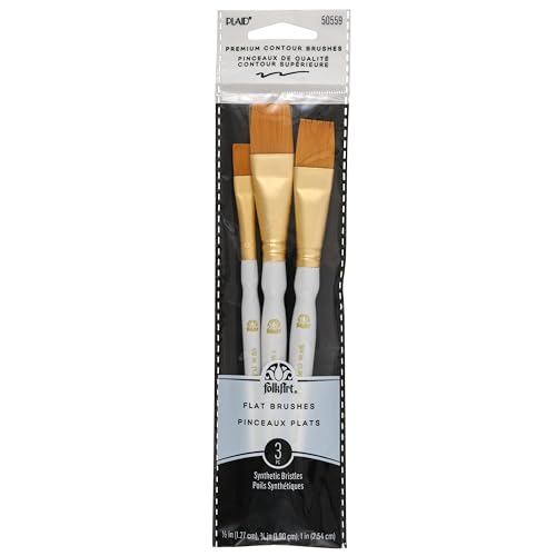 FolkArt Plaid Nylon Brush Set, 50559 Brown (3-Piece)