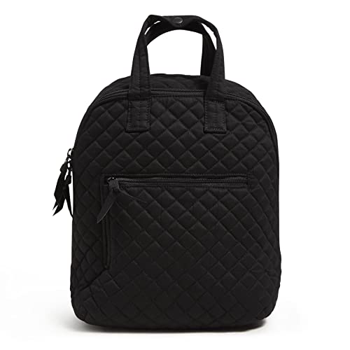 Vera Bradley Women's Cotton Mini Totepack Backpack, Black - Recycled Cotton, One Size