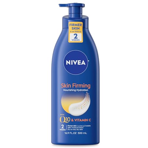 NIVEA Nourishing Skin Firming Body Lotion with Q10 and Vitamin C, 16.9 Fl Oz Pump Bottle