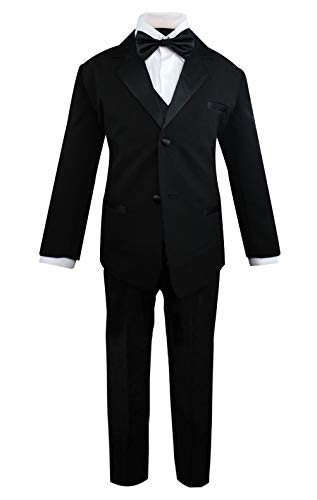 Luca Gabriel Toddler Boys' 5 Piece Classic Fit Formal Suit Bowtie Set - Size 3t Black