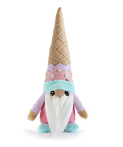 Hug Feel The Love - Ice Cream Cone Gnome - Sprinkles, Plush Gnome Decor, Swedish Gnome Ornament Tomte, Pocket Pal Gnomie Gift Figurine, 9 Inch Plush Doll