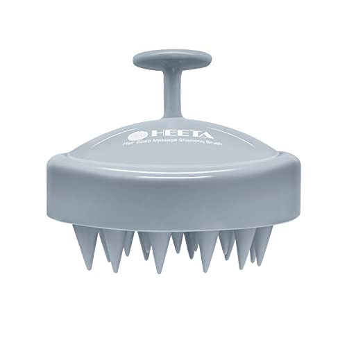 HEETA Scalp Massager Hair Growth, Scalp Scrubber with Soft Silicone Bristles for Hair Growth & Dandruff Removal, Hair Shampoo Brush for Scalp Exfoliator, Sky Gray