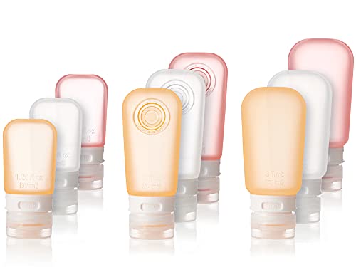 humangear GoToob 3-Pack Travel Bottle, Clear/Red/Orange, Medium (2oz)