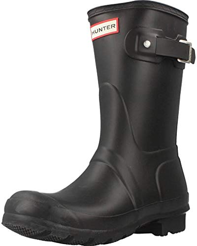 HUNTER Women's Original Short Rain Boot,Black Matte,7 B(M) US
