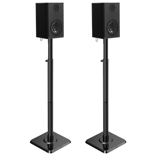 Mounting Dream Speaker Stands Height Adjustable for Satellite & Small Bookshelf Speakers, Set of 2 Floor Stand Mount for Bose Polk JBL Sony Yamaha and Others - 11LBS Capacity MD5402