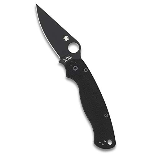 Spyderco Para Military 2 Signature Knife with 3.42' CPM S45VN Steel Blade and Black G-10 Handle - PlainEdge - C81GPBK2