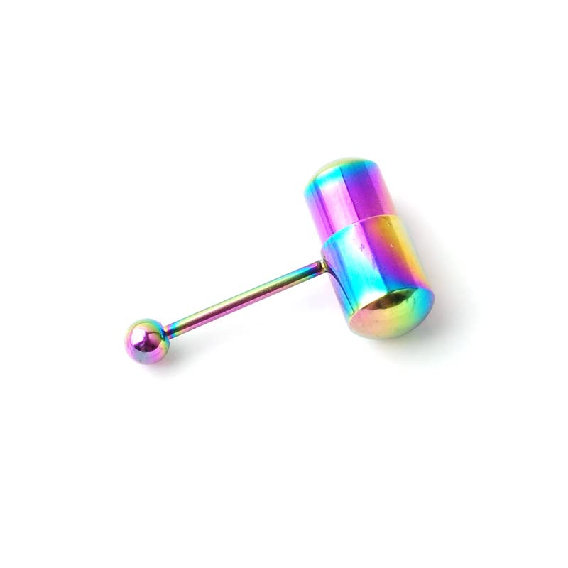 1PC 5Colors Fashion Surgical Steel Vibrating Tongue Ring Tongue Piercing Ring Vibrating Tongue Piercing Bar Body Jewelry Durable Design