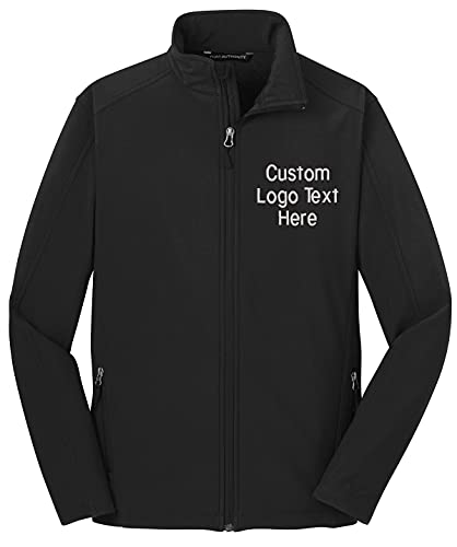 INK STITCH Men Design your Own Custom Stitching Embroidery Core Soft Jackets - Black (XL)