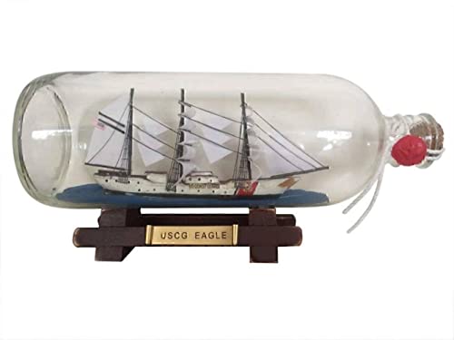 Hampton Nautical United States Coast Guard USCG Eagle Model Ship in A Glass Bottle, 9' , White,96 months to 600 months
