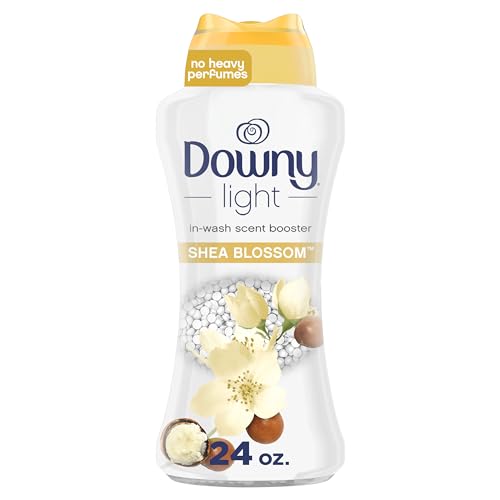 Downy Light Laundry Scent Booster Beads for Washer, Shea Blossom, 24 oz, with No Heavy Perfumes
