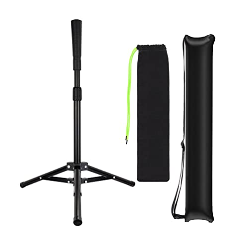 Hikeen Baseball Tee Batting Tee Baseball Tees for Hitting Softball Batting Tee Portable Tripod Stand Base Tee for Hitting Training Practice with Carrying Bag