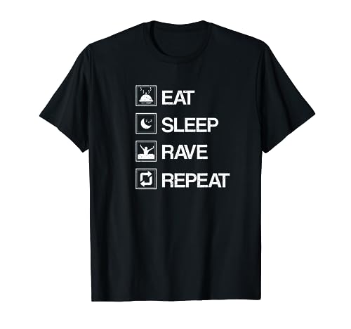 EDM Raver Gifts - Eat Sleep Rave Repeat T-Shirt
