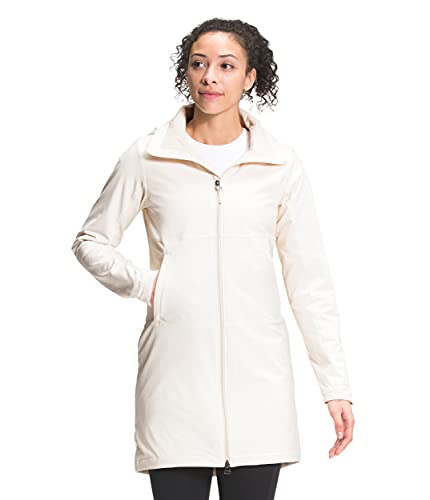 THE NORTH FACE Women's Shelbe Raschel Parka Length With Hood, Gardenia White Heather, Medium
