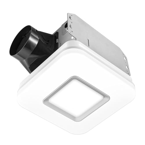 OREiN Bathroom Exhaust Fan with Light, 100 CFM 1.5 Sones, 25W Household Ventilation Fan for Home, 1500lm Dimmable LED Light 3000K/4000K/5000K Selectable & Nightlight, FCC/ETL Listed, White
