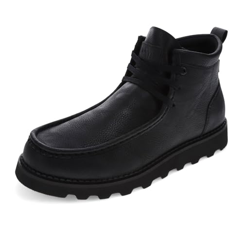 Levi's Mens Joshua Vegan Leather Lace Up Moc Toe Rugged Casual Boot, Black Mono, 11 M