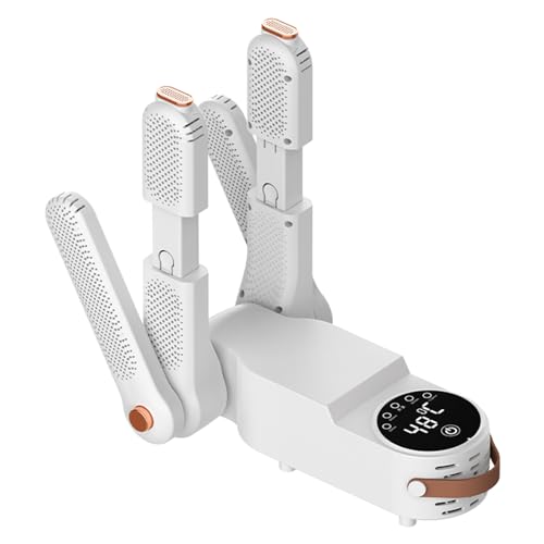 KPLFI Shoe Dryer Glove Portability Boot Heater Electric Uv Dryer 150W Sure Boot Dryer 360° Heat Dissipation Telescopic Stand (White -4 bracket)