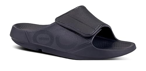 OOFOS OOahh Slide, Sport Flex Black - Men’s Size 7, Women’s Size 9 - Lightweight Recovery Footwear - Reduces Stress on Feet, Joints & Back - Machine Washable…