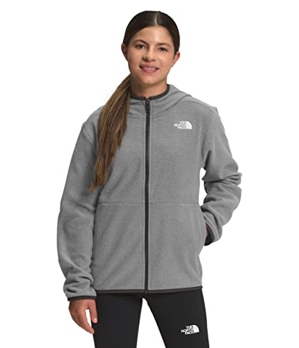 THE NORTH FACE Teen Glacier Lightweight Full Zip Hooded Jacket, TNF Medium Grey Heather, Large
