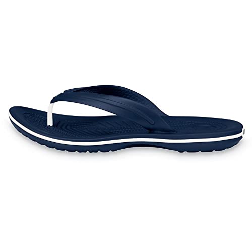 Crocs Unisex Crocband Flip Flops, Navy, 8 Men/10 Women