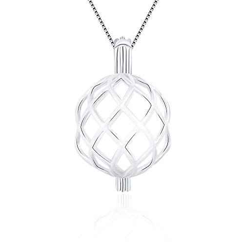 LGSY Twisted Ball Cage Pendants for Pearl Jewelry Making Sterling Silver, Design Pearl Cage Pendants for Adorable Gift