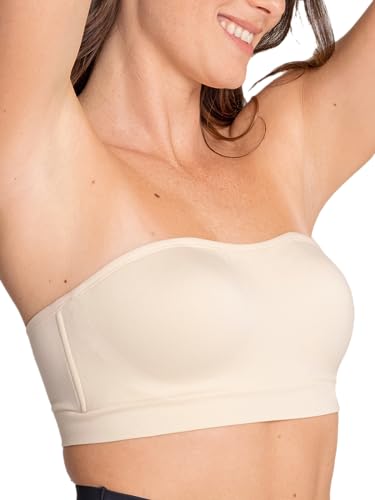 SHAPERMINT Convertible Strapless Bras for Women - Strapless Bandeau Bra, Strapless Top, Bandeau Top, Wireless Bra, Bandeau Bra with Support, Womens Strapless Bra, Nude Strapless Bra, 2X-Large
